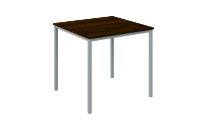 JPT 80 Jídelní stůl 800 x 800 mm, deska ořech královský / podnož stříbrná